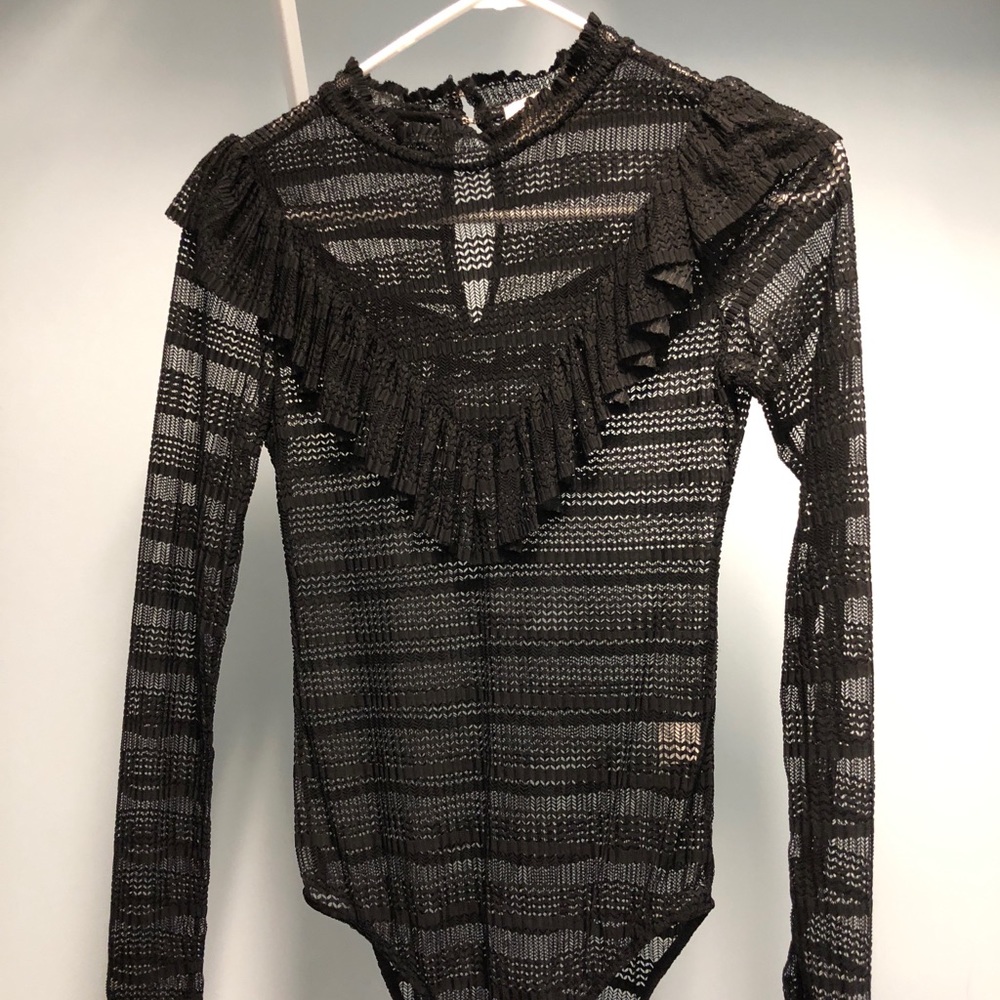 Black mesh bodysuit